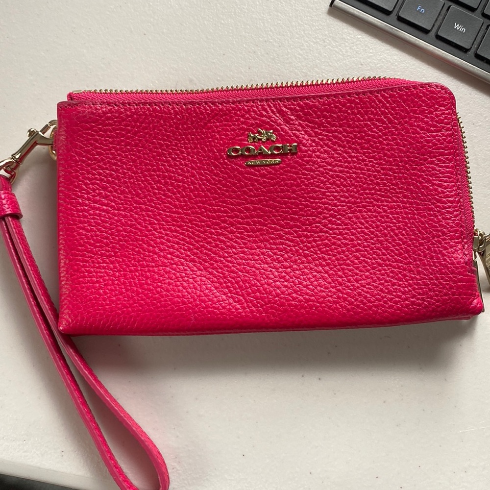 Brand new coach wristlet in hot pink!